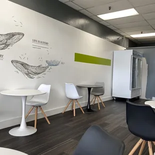 the interior of a coffee shop