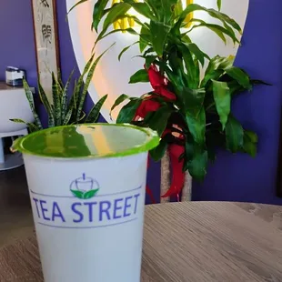 Iced Taro Milk Tea with Honey Boba (Med $6.75)  10-07-2024
