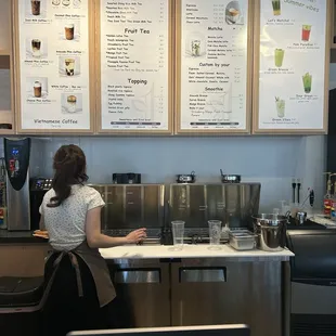 Menu and drink prep station