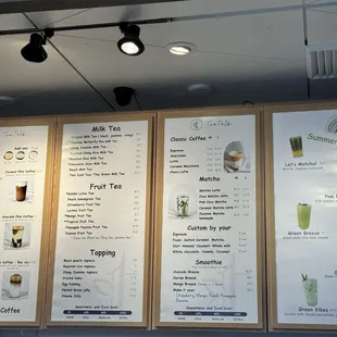 Drink menu