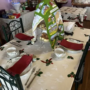 a christmas table setting
