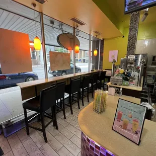 the inside of a restaurant