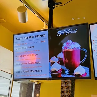 menus and drinks displayed in a restaurant