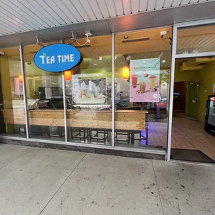 the outside of a tea shop