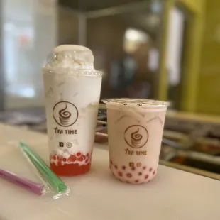 Strawberry popping boba is getting popular.