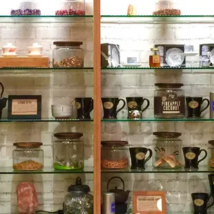 Wall of tea accessories