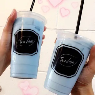 Coconut milk tea!  Ask the worker to add butterfly pea tea for this beautiful sky blue color!