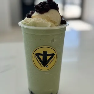 Matcha red bean ice cream