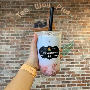 Butterfly Pea Strawberry Latte