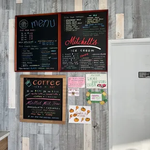 Menu and other signs