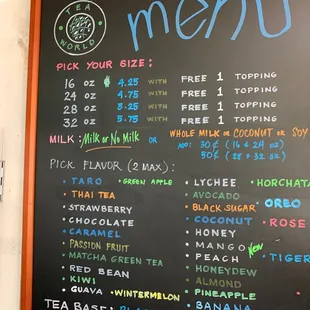 menu