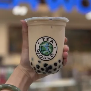 Green Milk Tea with boba