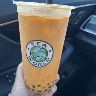 Thai iced tea with Boba