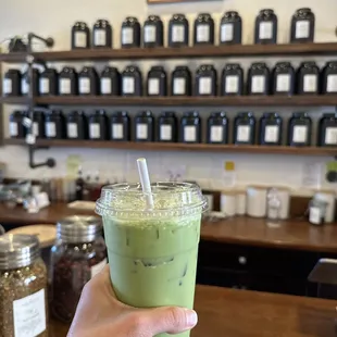 50/50 iced matcha