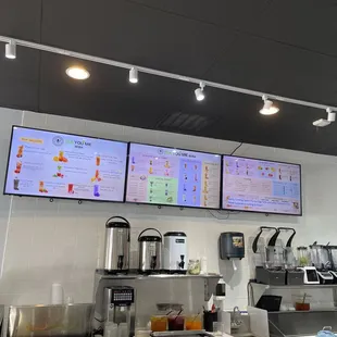 the menu area and area behind the counter