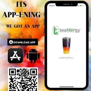 a smartphone with a qr code on it