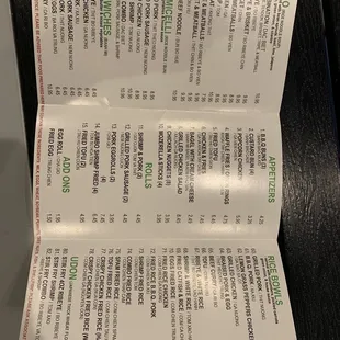 Menu side 2