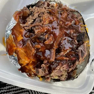 Chopped Beef Loaded Baked Potato