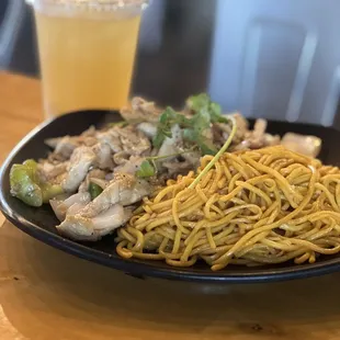 Shaken Chicken with Garlic Noodles yummy!  Good size portion too!