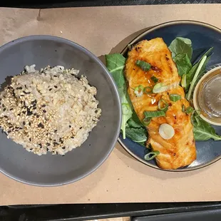 Salmon and brown rice