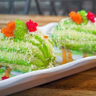 two desserts on a plate