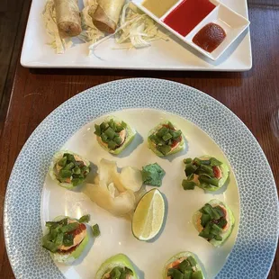 Bike trail roll and spring rolls