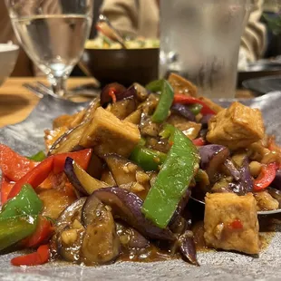 Eggplant tofu stir fry