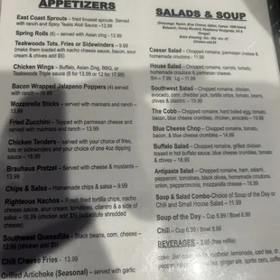 The regular menu.