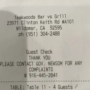 the receipt