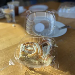 a pastry in a plastic container