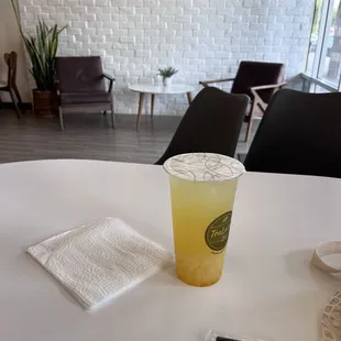mango lychee lemonade with lychee jelly