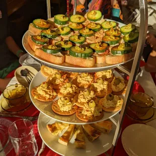 Platter of savory, bite-sized breakfast items