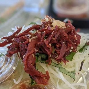 Papaya Salad - beef jerky