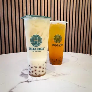 Cold Aiyu Green Milk Tea, Passion Fruit Green Tea