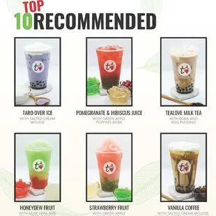the top 10 recommended drinks
