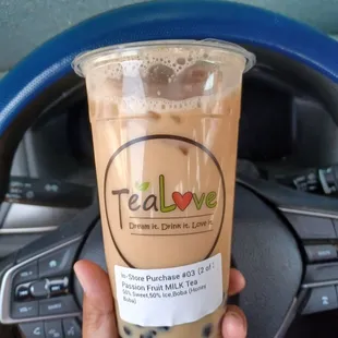 Passionfruit milk tea ($4.95)