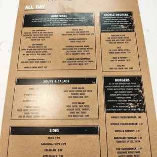 Their menu