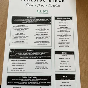 Lunch menu