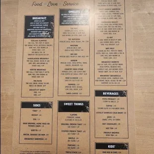 menu for tealside diner