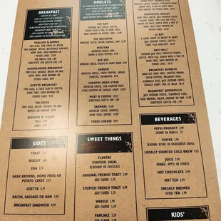 Other side of menu