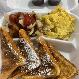* Original French Toast, eggs, and fried potatoes