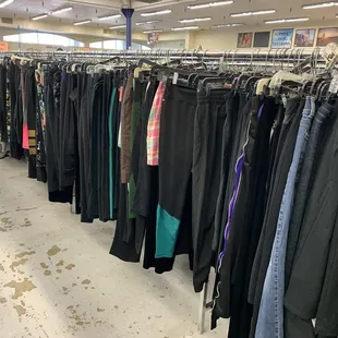 An entire row of workout pants