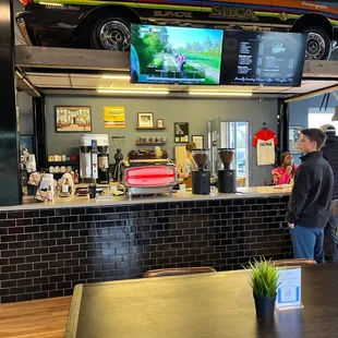 a man standing at the counter