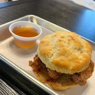 Hot honey chicken biscuit