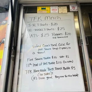 Team Fat Kid merch price list