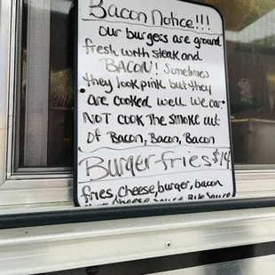 Bacon/meat notice