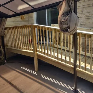 Deck with wheelchair ramp