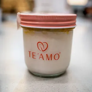 a jar of yogurt