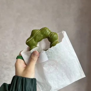 Matcha mochi donut