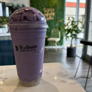 Taro drink... I can&apos;t remember the name.